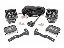 Rough Country Suspension Black Series Amber DRL LED Ditch Light Kit; Spot Beam (16-23 Tacoma)