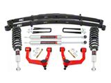 Rough Country Suspension 3.50-Inch Series II Bolt-On Suspension Lift Kit with M1 Monotube Shocks and Rear Leaf Springs; Red (05-23 4WD Tacoma)