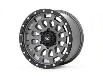 Rough Country 87 Series Simulated Beadlock Gray and Black 6-Lug Wheel; 17x8.5; 0mm Offset (16-23 Tacoma)
