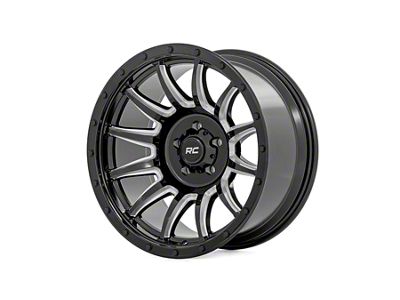 Rough Country 90 Series Gloss Black with Machined Spokes 6-Lug Wheel; 18x9; -12mm Offset (24-25 Tacoma)