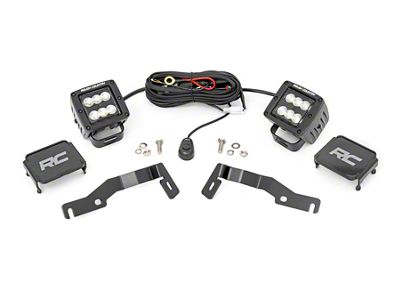 Rough Country Suspension Black Series LED Ditch Light Kit; Flood Beam (24-25 Tacoma)
