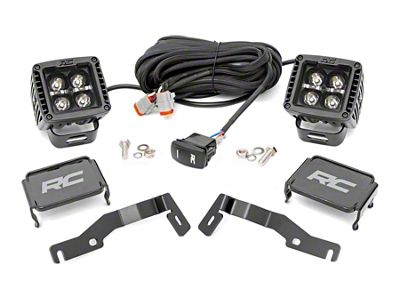 Rough Country Black Series White DRL LED Ditch Light Kit; Spot Beam (24-25 Tacoma)