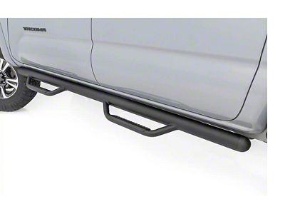 Rough Country Cab Length Nerf Side Step Bars; Black (05-23 Tacoma Double Cab w/ 5-Foot Bed)