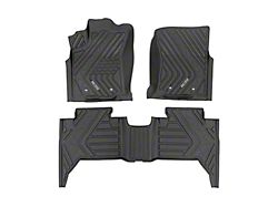 Rough Country Flex-Fit Front and Rear Floor Mats; Black (16-23 Tacoma Double Cab w/ Automatic Transmission)
