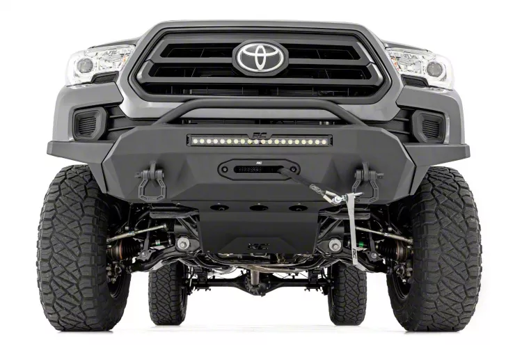 Front Bumper Hybrid 12000-Lb Pro Series Winch Synthetic Rope 16-22 Toyota Tacoma Rough Country main image 0