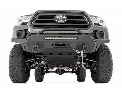 Rough Country Hybrid High Clearance Front Bumper with 20-Inch Black Series White DRL LED Light Bar (16-23 Tacoma)