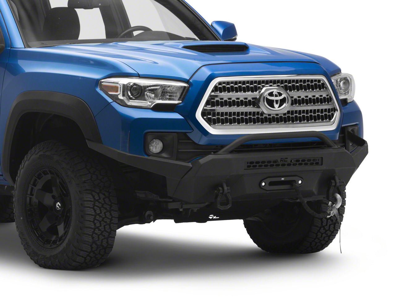 Front Bumper Hybrid 12000-Lb Pro Series Winch Synthetic Rope 16-22 Toyota Tacoma Rough Country