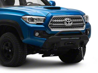 Rough Country Hybrid Stubby Front Bumper with 20-Inch Black Series White DRL LED Light Bar and PRO12000S Winch (16-23 Tacoma)