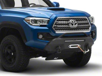 Rough Country Hybrid Stubby Front Bumper with Winch Mount and 20-Inch Black Series LED Light Bar (16-23 Tacoma)