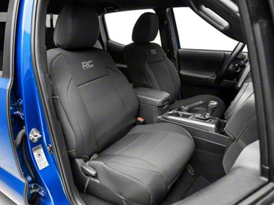 Rough Country Neoprene Front Seat Covers; Black (16-23 Tacoma)