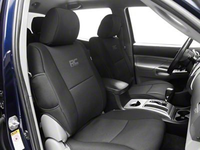 Rough Country Neoprene Front and Rear Seat Covers; Black (05-15 Tacoma w/ Rear Fold Down Arm Rest)