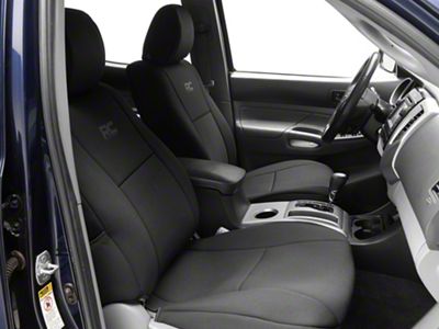 Rough Country Neoprene Front and Rear Seat Covers; Black (05-15 Tacoma Double Cab w/o Passenger Folding Seat)