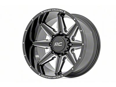 Rough Country 91 Series Gloss Black Milled 6-Lug Wheel; 20x12; -44mm Offset (16-23 Tacoma)