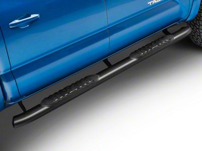 Rough Country Oval Nerf Side Step Bars; Black (05-23 Tacoma Double Cab)