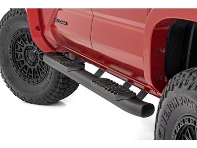 Rough Country Oval Nerf Side Step Bars; Black (24-25 Tacoma Double Cab)