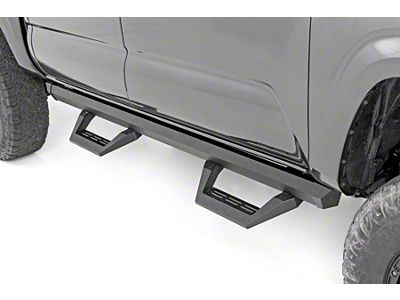 Rough Country SRX2 Adjustable Aluminum Side Step Bars; Textured Black (24-25 Tacoma Double Cab)