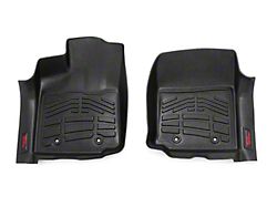 Rough Country Sure-Fit Front Floor Mats; Black (16-23 Tacoma Double Cab w/ Automatic Transmission)