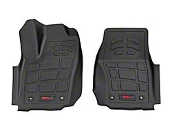 Rough Country Sure-Fit Front Floor Mats; Black (24-25 Tacoma Double Cab w/ Automatic Transmission, Excluding TRD Pro)