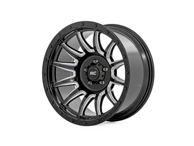 Rough Country 90 Series Gloss Black with Machined Spokes 6-Lug Wheel; 18x9; -12mm Offset (17-24 Titan)