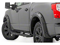 Rough Country Suspension Pocket Fender Flares; Gloss Black (17-24 Titan Crew Cab w/o Front Fender Badge & Bedside Storage)