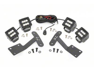 Rough Country Suspension Black Series LED Ditch Light Kit; Flood Beam (14-21 Tundra)