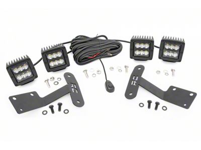 Rough Country Suspension Black Series LED Ditch Light Kit; Spot Beam (14-21 Tundra)