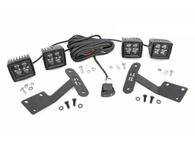 Rough Country Black Series White DRL LED Ditch Light Kit; Spot Beam (14-21 Tundra)