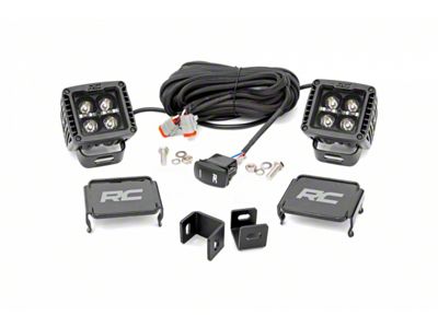 Rough Country Black Series Amber DRL LED Ditch Light Kit; Spot Beam (22-25 Tundra)