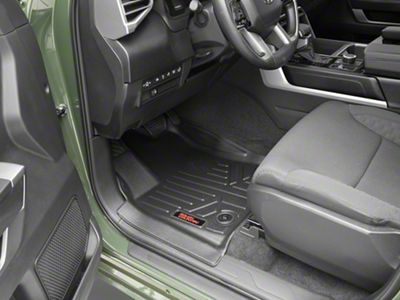 Rough Country Heavy Duty Front and Rear Floor Mats; Black (22-25 Tundra CrewMax w/ Bucket Seats)