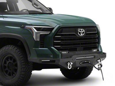 Rough Country Hybrid Front Bumper with PRO12000S Winch, 6-Inch Slim Line LED Lights and 20-Inch Black Series LED Light Bar (22-25 Tundra)