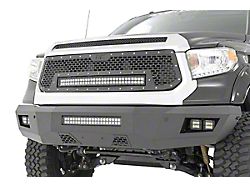 Rough Country Suspension Mesh Upper Grille with 30-Inch Black Series Cool White DRL LED Light Bar (14-17 Tundra)