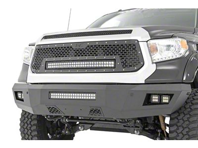 Rough Country Mesh Upper Grille with 30-Inch Black Series Cool White DRL LED Light Bar (14-17 Tundra)