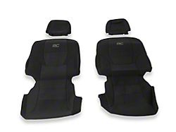 Rough Country Neoprene Front and Rear Seat Covers; Black (22-25 Tundra CrewMax w/ Factory Rear Cupholder)