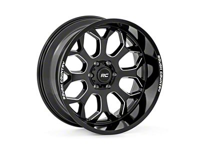 Rough Country 96 Series Gloss Black Milled 6-Lug Wheel; 20x10; -25mm Offset (22-25 Tundra)
