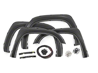 Pocket Bolt Textured Fender Flares For 2007-2013 Toyota Tundra - 4 Piece Set With Hardware