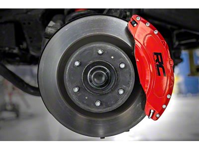 Rough Country Brake Caliper Covers; Red; Front and Rear (22-25 Tundra)