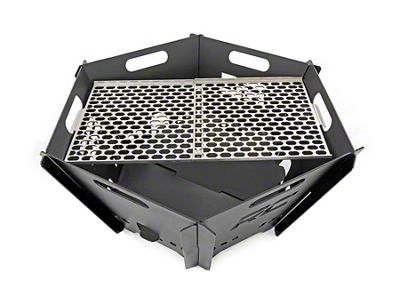 Rough Country Overland Collapsible Fire Pit Stainless Steel Grill Grate