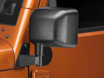 Mirror Relocation Brackets; Black (07-18 Jeep Wrangler JK)