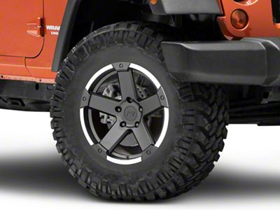 Rovos Wheels Danakil Charcoal with Machined Lip Wheel; 17x9; -6mm Offset (07-18 Jeep Wrangler JK)