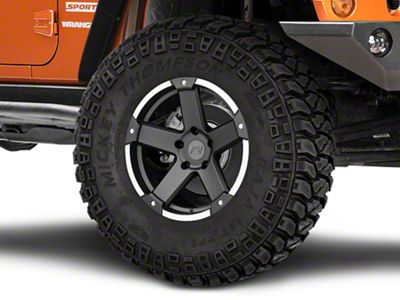 Rovos Wheels Danakil Matte Black with Machined Lip Wheel; 17x9; -6mm Offset (07-18 Jeep Wrangler JK)