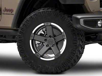 Rovos Wheels Danakil Charcoal with Machined Lip Wheel; 17x9; -6mm Offset (20-25 Jeep Gladiator JT)