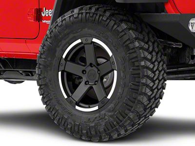 Rovos Wheels Danakil Charcoal with Machined Lip Wheel; 17x9; -6mm Offset (18-25 Jeep Wrangler JL)