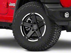 Rovos Wheels Danakil Matte Black with Machined Lip Wheel; 17x9; -6mm Offset (18-25 Jeep Wrangler JL)