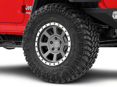 Rovos Wheels Kalahari Charcoal with Machined Lip Wheel; 17x9; -6mm Offset (18-25 Jeep Wrangler JL)