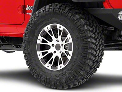 Rovos Wheels Karoo Clodd Black Machined Wheel; 17x9; -6mm Offset (18-25 Jeep Wrangler JL)