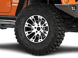 Rovos Wheels Karoo Clodd Black Machined Wheel; 17x9; -6mm Offset (07-18 Jeep Wrangler JK)