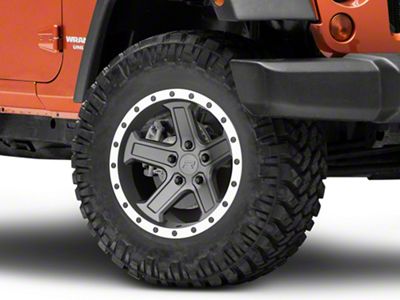 Rovos Wheels Tenere Charcoal with Machined Lip Wheel; 17x9; -6mm Offset (07-18 Jeep Wrangler JK)