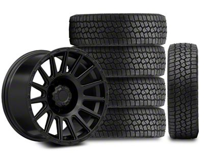 17x9 Rovos Wheels Bara & 33in Milestar All-Terrain Patagonia AT/R Tire Package; Set of 5 (21-25 Bronco, Excluding Raptor)
