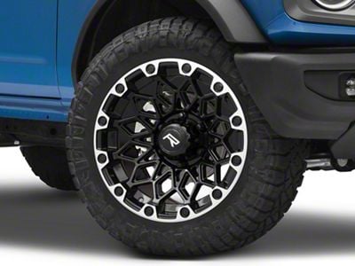 Rovos Wheels Guban Gloss Black Machined 6-Lug Wheel; 20x9; -6mm Offset (22-25 Bronco Raptor)