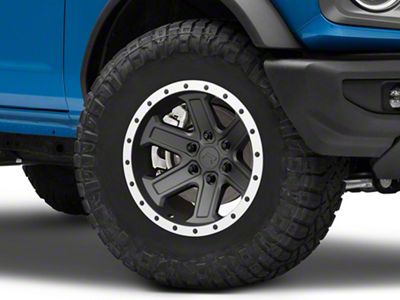 Rovos Wheels Tenere Charcoal with Machined Lip 6-Lug Wheel; 17x9; -6mm Offset (22-25 Bronco Raptor)